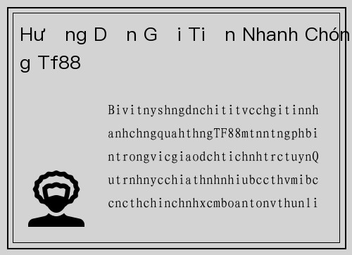 Hướng Dẫn Gửi Tiền Nhanh Chóng Tf88