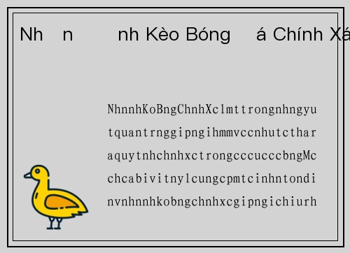 Nhận Định Kèo Bóng Đá Chính Xác