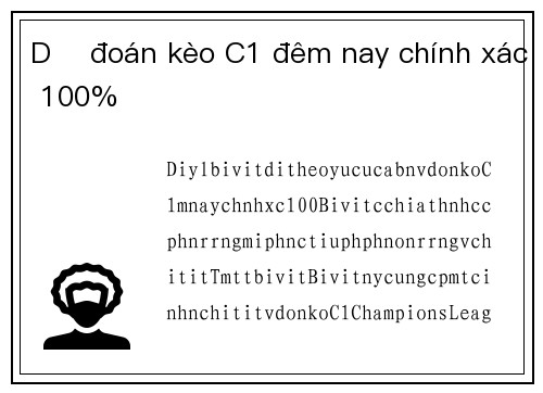 Dự đoán kèo C1 đêm nay chính xác 100%