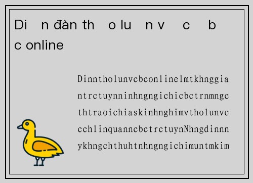 Diễn đàn thảo luận về cờ bạc online