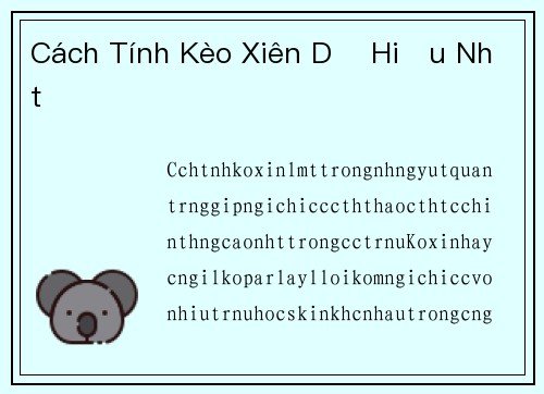 Cách Tính Kèo Xiên Dễ Hiểu Nhất