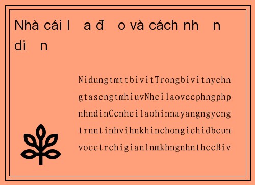 Nhà cái lừa đảo và cách nhận diện