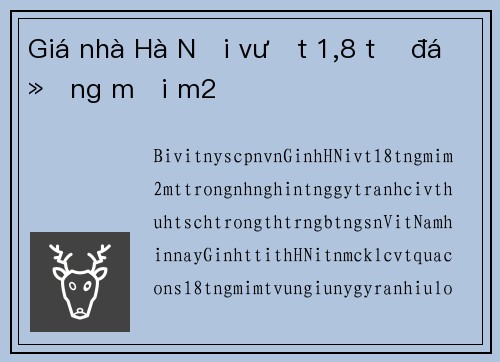 Giá nhà Hà Nội vượt 1,8 tỷ đồng mỗi m2