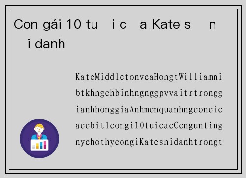 Con gái 10 tuổi của Kate sẽ nổi danh