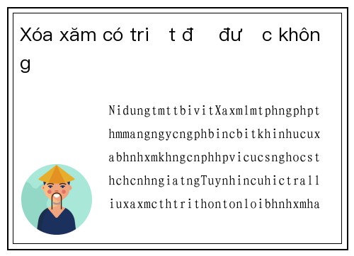 Xóa xăm có triệt để được không